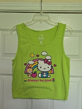 Hello Kitty Lime Green Tank Top - Always Be Kind - Size XL